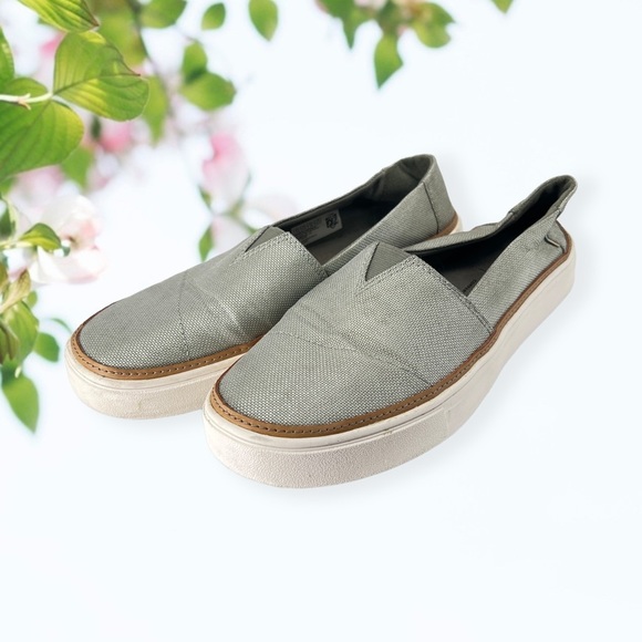 TOMS Silver Slip Ons - Picture 9 of 10